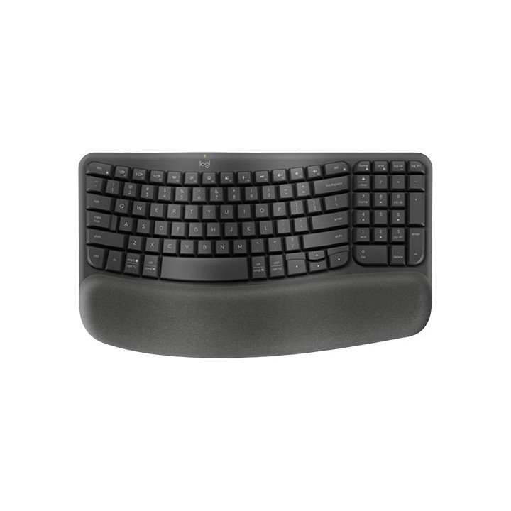 מקלדת אלחוטית ארגונומית Logitech Wave Keys בצבע גרפיט