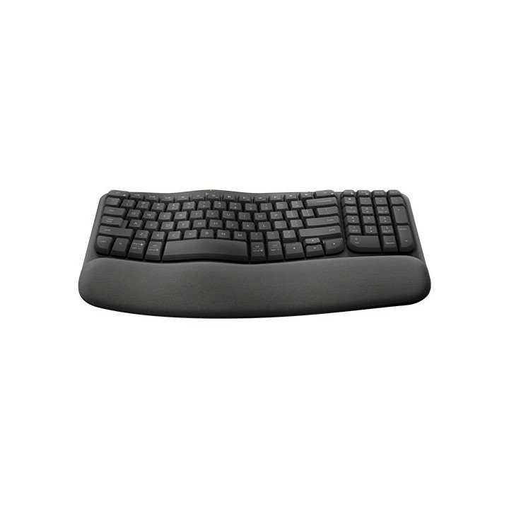 מקלדת אלחוטית ארגונומית Logitech Wave Keys בצבע גרפיט