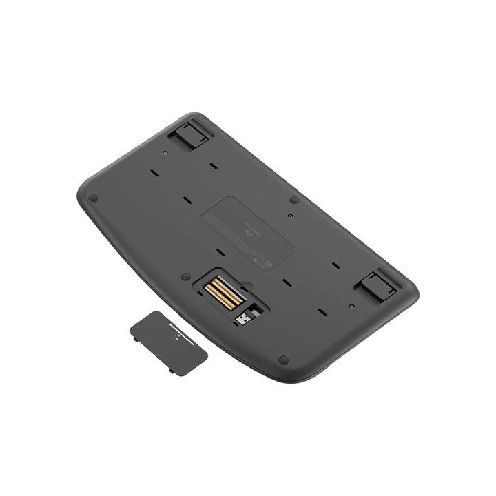 מקלדת אלחוטית ארגונומית Logitech Wave Keys בצבע גרפיט