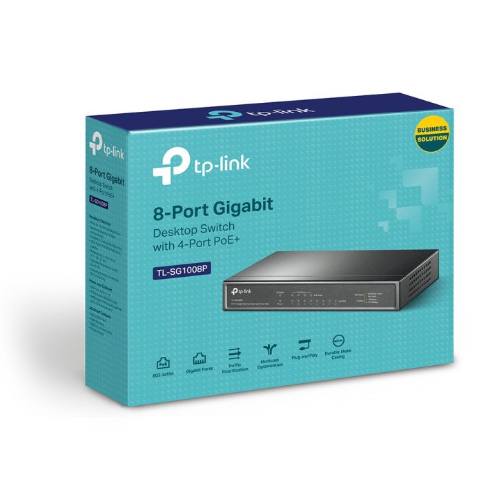 מתג 8-PORT TPL-LINK דגם TL-SG1008P במהירות  10/100/1000Mbps
