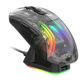 מציאון - עכבר גיימינג בלוטוס אלחוטי Attack Shark X2PRO –  שקוף כהה עם 