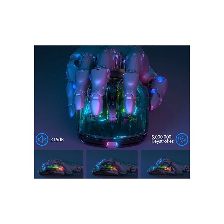 מציאון - עכבר גיימינג בלוטוס אלחוטי Attack Shark X2PRO –  שקוף כהה עם 