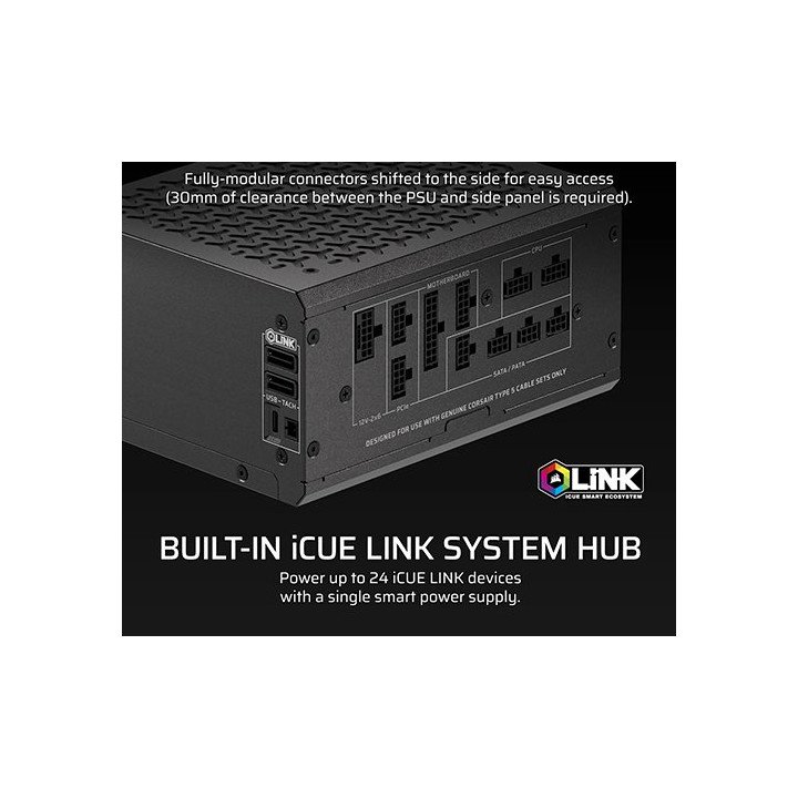 ספק כוח מודולרי 1500W בצבע שחור – CORSAIR HX1500i SHIFT – נצילות Cyben