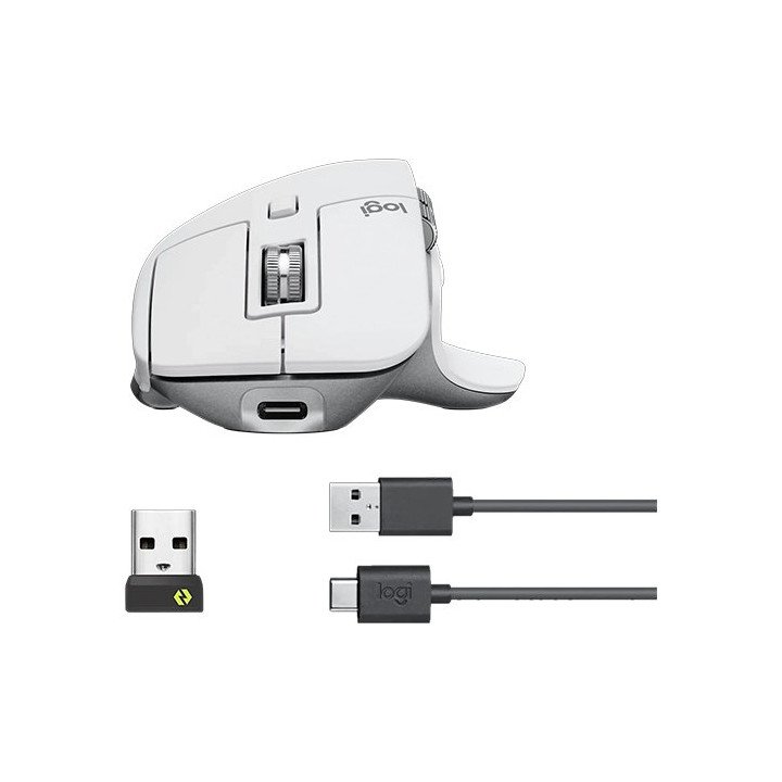 עכבר אלחוטי Logitech Mx master 3s Wireless Bluetooth בצבע אפור בהיר