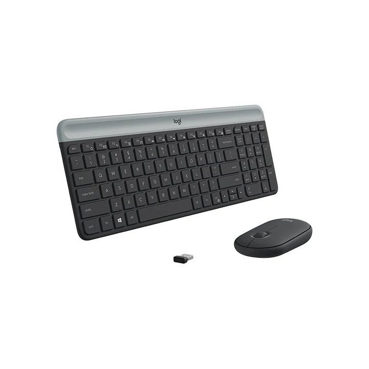סט מקלדת ועכבר אלחוטיים לוג'יטק Logitech MK470 SLIM COMBO שחור גרפיט –
