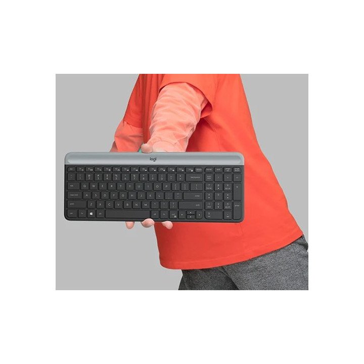 סט מקלדת ועכבר אלחוטיים לוג'יטק Logitech MK470 SLIM COMBO שחור גרפיט –