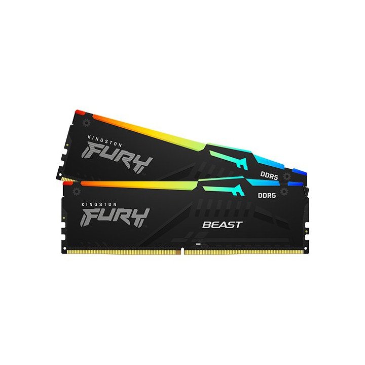 זכרון למחשב Kingston Fury Beast RGB DDR5 – מהירות 6000MT/s – נפח 2x32G