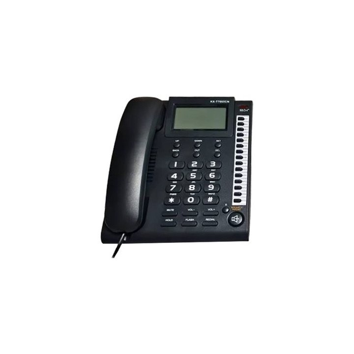 טלפון שולחני חוטי עם צג LCD דגם KX-T7665CN למשרד ולבית MIZUKI צבע שחור