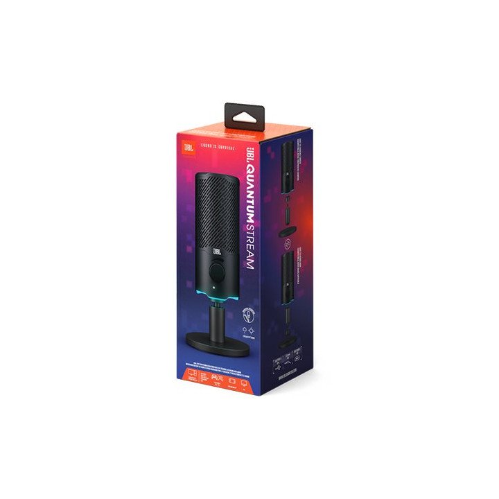 מיקרופון גיימינג JBL Quantum Stream – תאורת RGB – חיבור USB – בורר וול