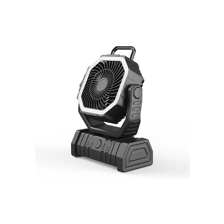 מאוורר נטען לקמפינג עם סוללת 20000mAh, תאורת LED, שלט רחוק ופונקציית מ