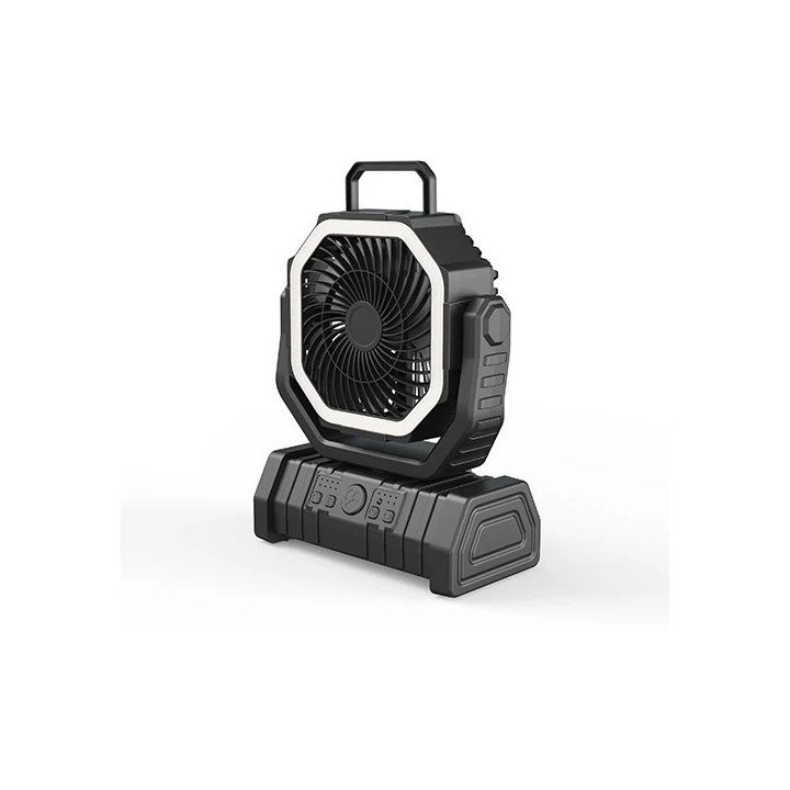 מאוורר נטען לקמפינג עם סוללת 20000mAh, תאורת LED, שלט רחוק ופונקציית מ