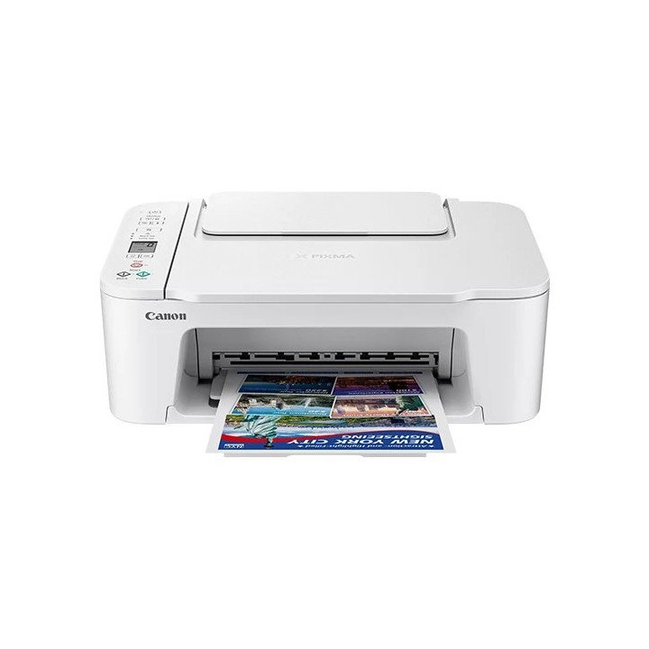 מדפסת קנון משולבת אלחוטית צבעונית Canon PIXMA TS3751i בצבע לבן