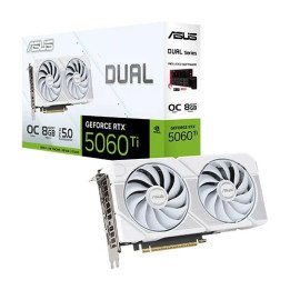 כרטיס מסך ASUS Dual GeForce RTX 5060 Ti 8GB GDDR7 White OC Edition