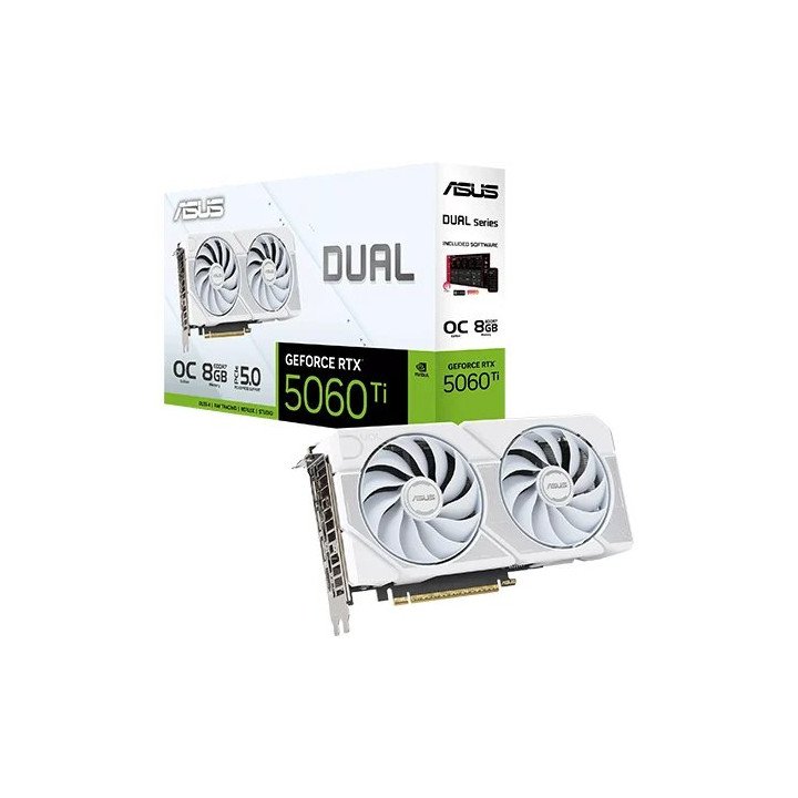 כרטיס מסך ASUS Dual GeForce RTX 5060 Ti 8GB GDDR7 White OC Edition