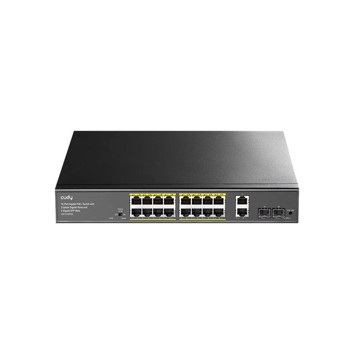 מתג לא מנוהל Cudy GS1018PS2 16-GbE PoE+ Switch – עם 2 חיבורי Uplink Gb