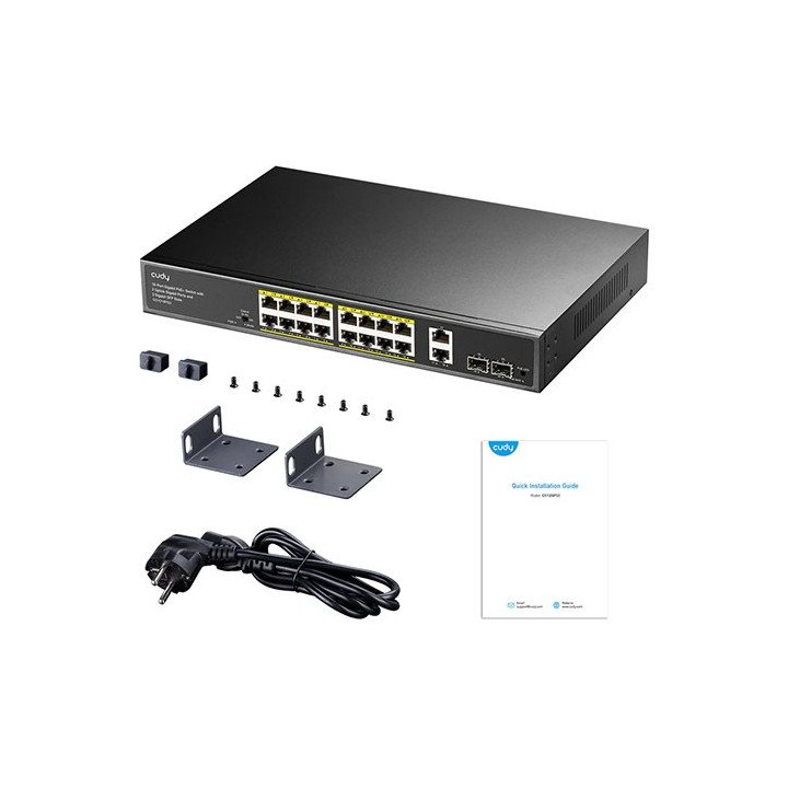 מתג לא מנוהל Cudy GS1018PS2 16-GbE PoE+ Switch – עם 2 חיבורי Uplink Gb