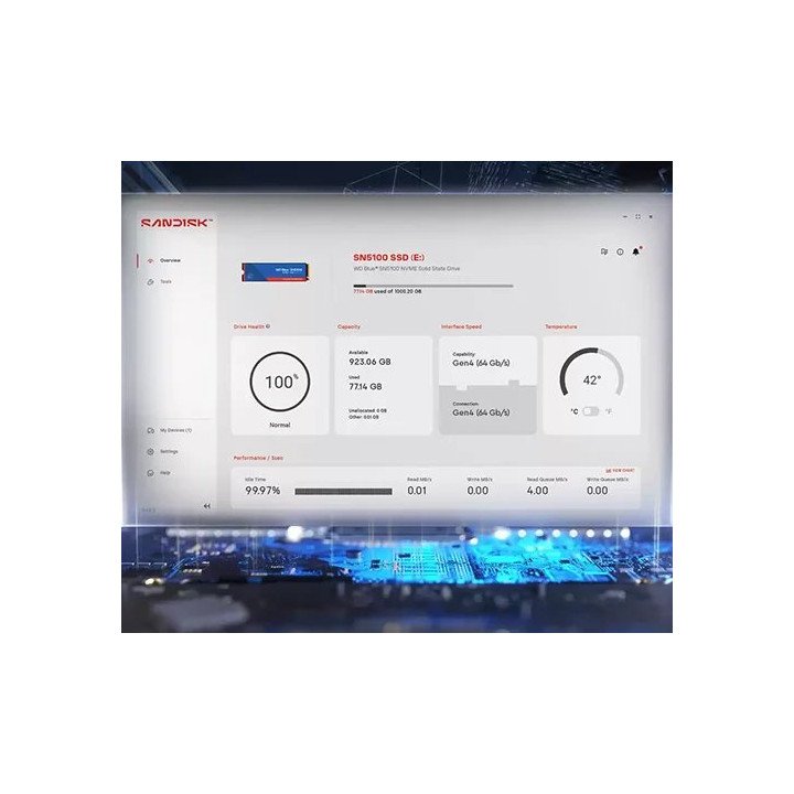 כונן WD Blue SN5100 NVMe SSD – נפח 4TB – ממשק PCIe Gen 4.0 – דגם WDS40