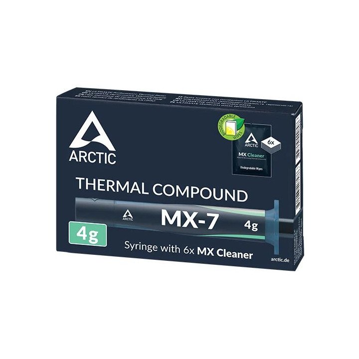 משחה טרמית ARCTIC MX-7 תכולה כ-4 גרם + 6 מטליות לניקוי משחה