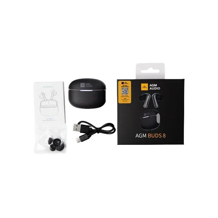 אוזניות אלחוטיות בלוטוס AGM Buds 8 TWS – מסנן רעשים אקטיבי – עמידות IP
