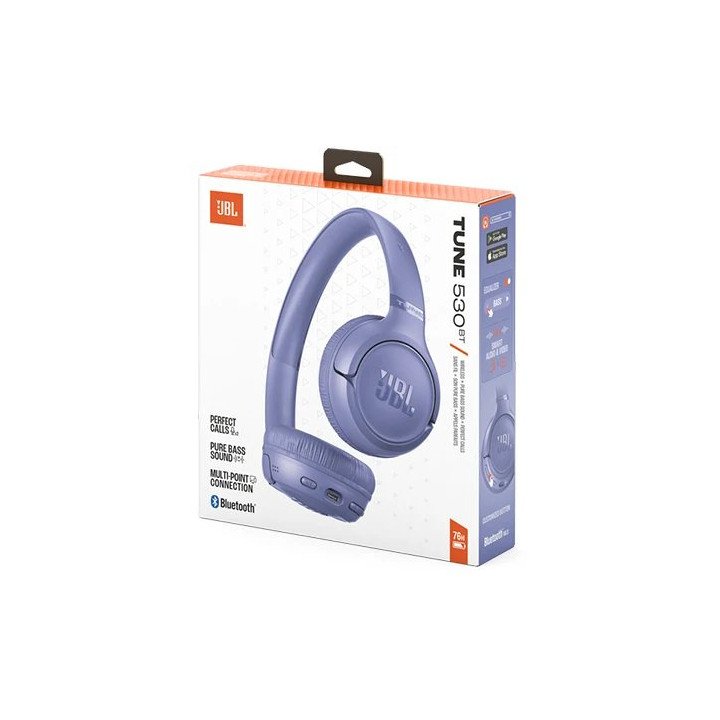 אוזניות JBL אלחוטיות TUNE 530BT Bluetooth בצבע סגול