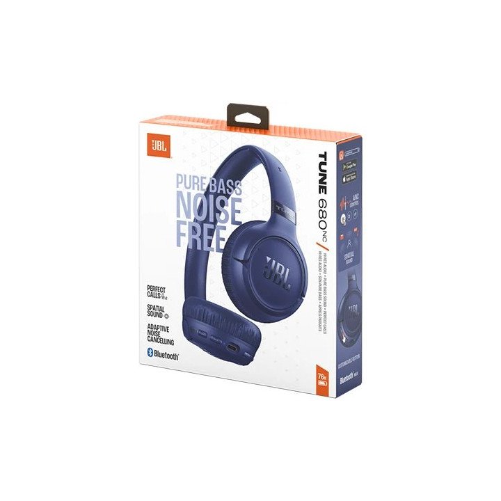 אוזניות JBL אלחוטיות Tune 680NC בצבע כחול