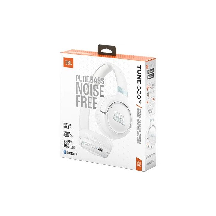 אוזניות JBL אלחוטיות Tune 680NC בצבע לבן
