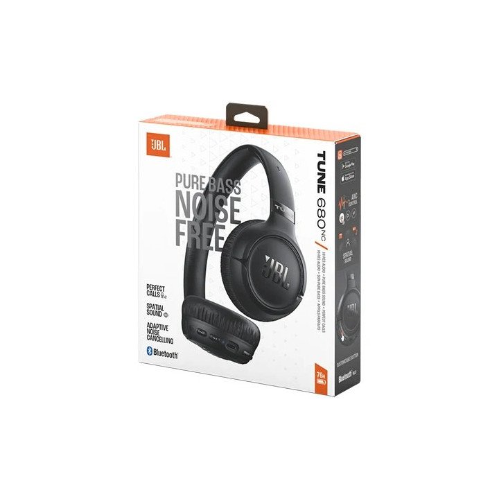 אוזניות JBL אלחוטיות Tune 680NC בצבע שחור