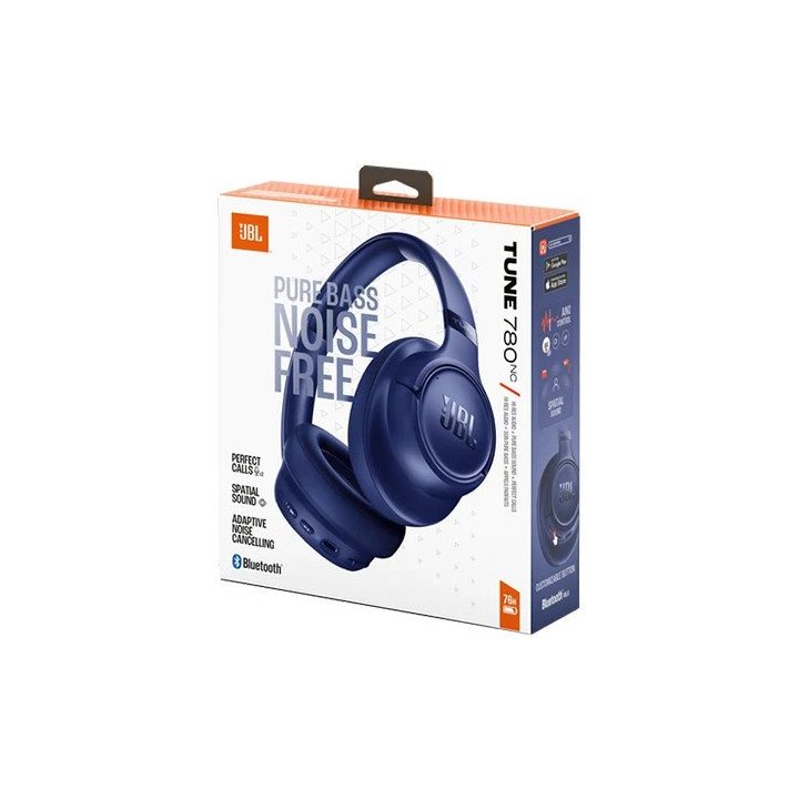 אוזניות JBL אלחוטיות Tune 780NC בצבע כחול