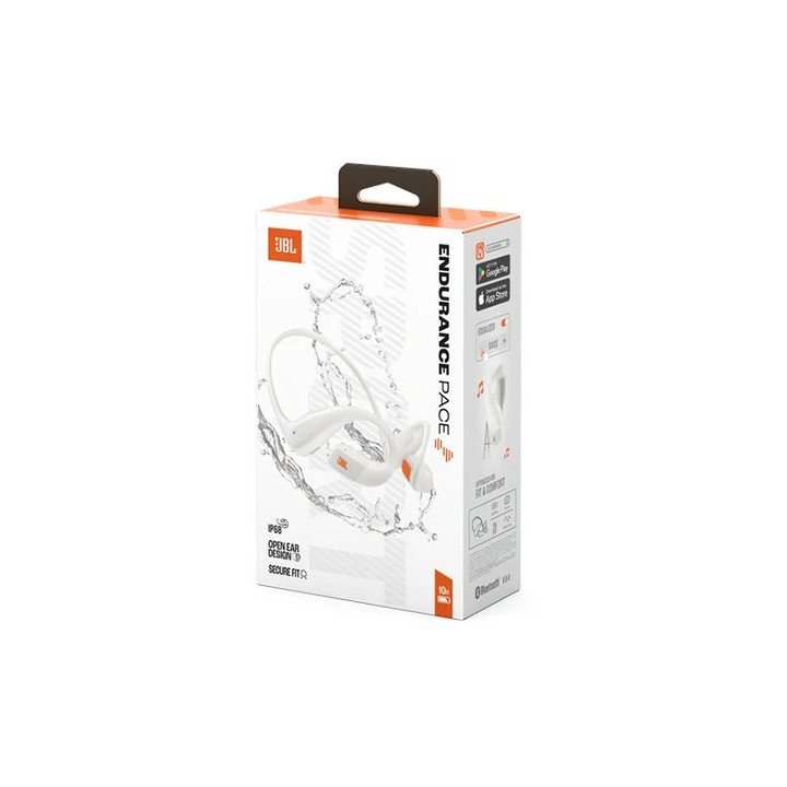אוזניות ספורט JBL אלחוטיות Endurance Pace עם קשת צוואר גמישה – צבע לבן
