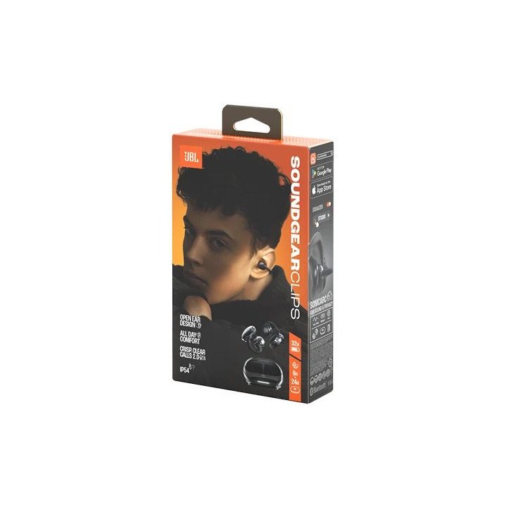 אוזניות JBL אלחוטיות Soundgear Clips TWS בטכנולוגיית OpenSound בצבע שח