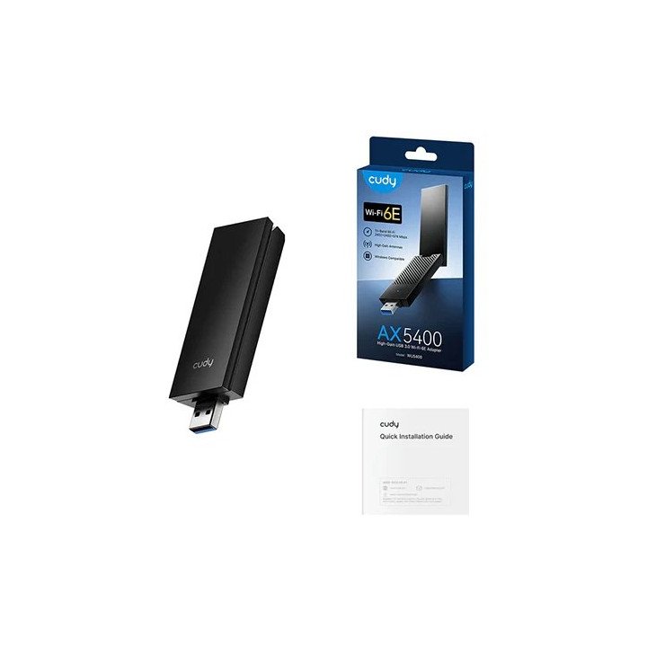 מתאם רשת אלחוטי Cudy WU5400 AX5400 High-Gain USB 3.0 Wi-Fi 6E