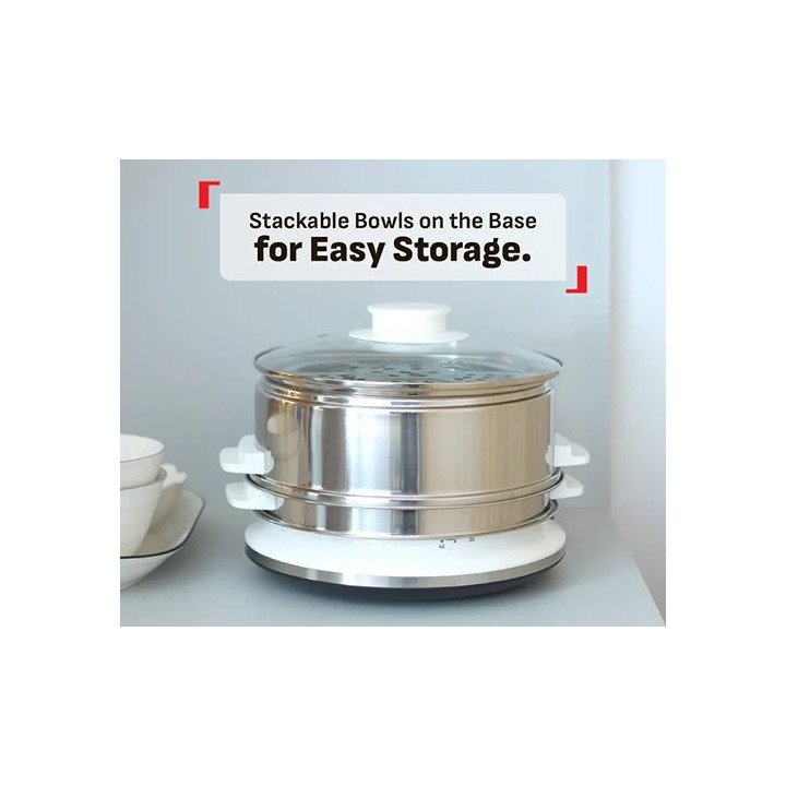 סיר אידוי טפאל Tefal VC1451 בנפח 6 ליטר 2 קומות עם גוף נירוסטה