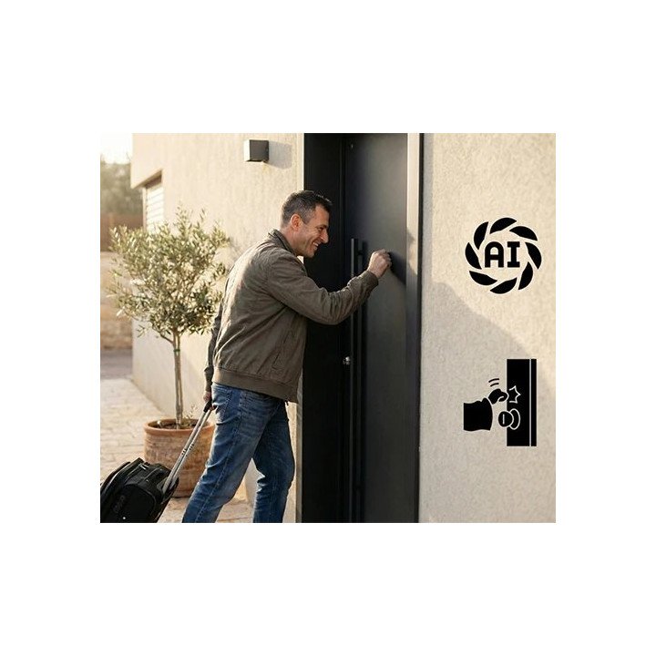 מנעול חכם רב-בריח לוקאפ LockApp X עם זיהוי טביעת אצבע, קודן, מגשר WIFI