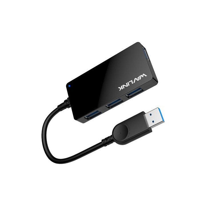 מפצל USB 3.0 עם 4 יציאות (Wavlink USB-A 3.0 (5GBPS
