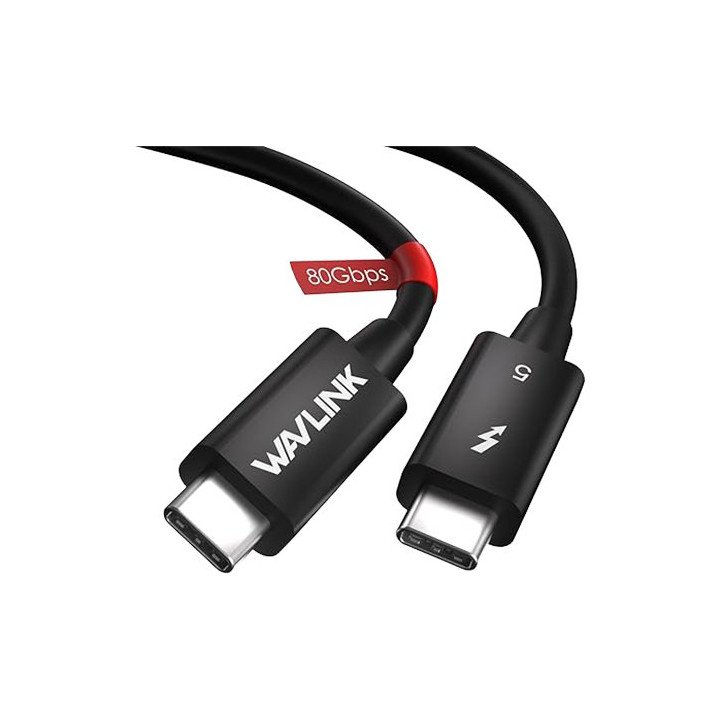 כבל 1 מטר (WAVLINK Thunderbolt 5 Cable (120GBP 240W – משלוח חינם