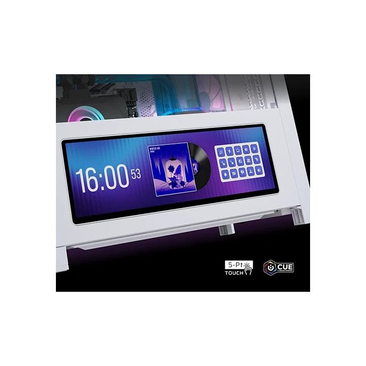 מארז מחשב עם מסך מגע Corsair FRAME 4000D LCD RS ARGB – צבע לבן