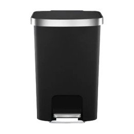 פח אשפה למטבח 50 ליטר​ עם דוושה אקו שחור מט EKO 6255 50L NEW HANA - מש