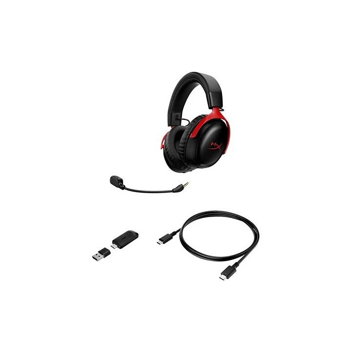 אוזניות גיימינג אלחוטיות עם מיקרופון HyperX Cloud III S Wireless בצבע 
