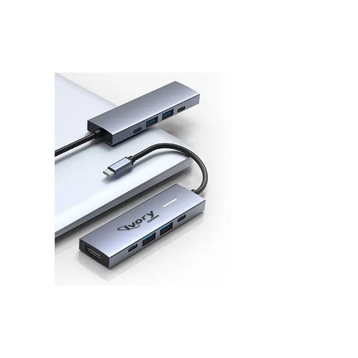 תחנת עגינה למחשב נייד Super Connect מחיבור USB Type-C לחיבורי HDMI + U