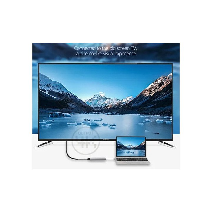תחנת עגינה למחשב נייד ונייח חיבור USB Type-C, HDMI, USB 3.0x2, PD 3.0 