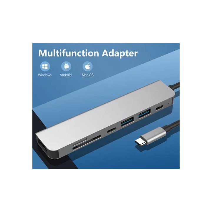 תחנת עגינה למחשב נייד ונייח חיבור USB Type-C, HDMI, USB 3.0x2, PD 3.0 