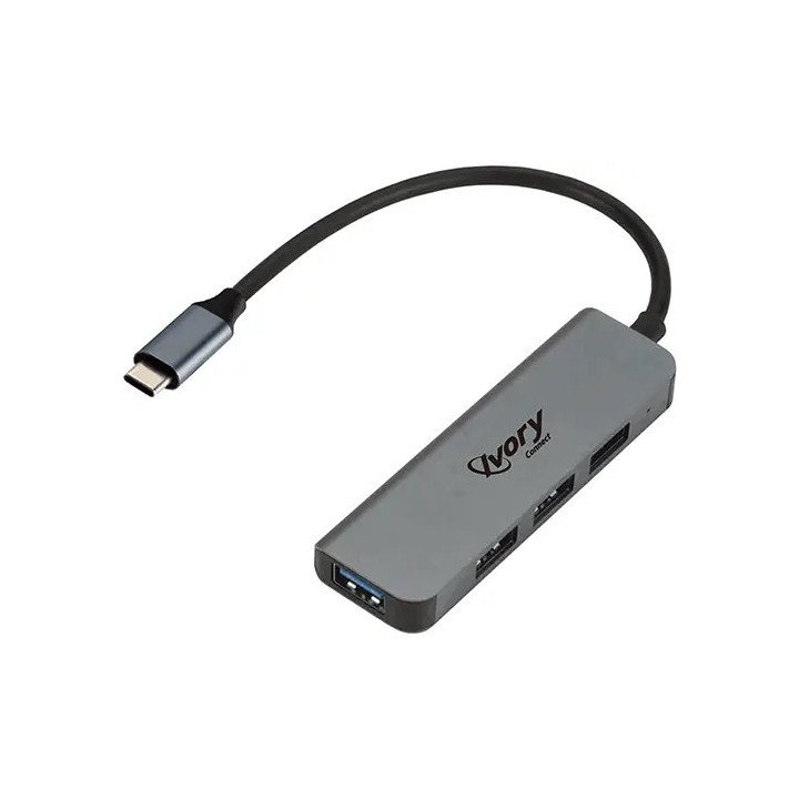 מפצל Super Connect USB מחיבור USB Type-C לכניסות USB 3.0 x 4