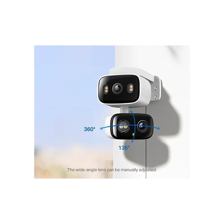 מצלמת אבטחה לבחוץ ולפנים TP-Link Tapo C246D Wi-Fi עם עדשה כפולה, צידוד