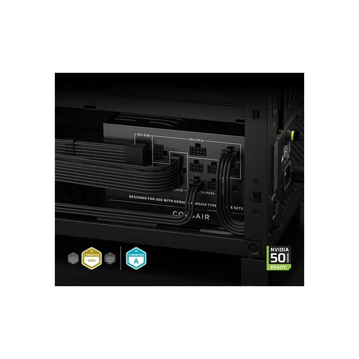 ספק כוח מודולרי 1000W בצבע שחור – CORSAIR RM1000x SHIFT – נצילות Cyben