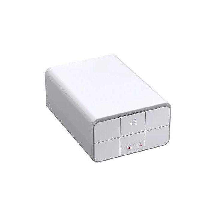 כספת ביומטרית רב-בריח שולחנית חכמה לבנה 30x19x41 סמ – משלוח חינם