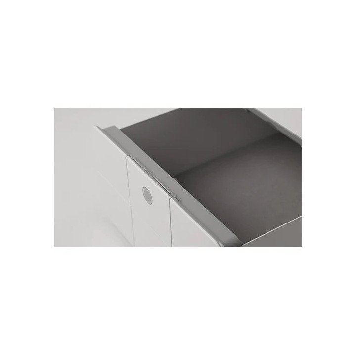 כספת ביומטרית רב-בריח שולחנית חכמה לבנה 30x19x41 סמ – משלוח חינם