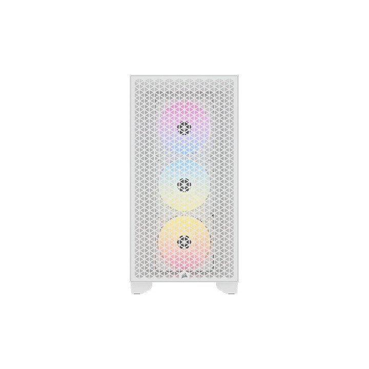 מארז מחשב Corsair 3000D RGB Airflow Mid-Tower PC Case בצבע לבן