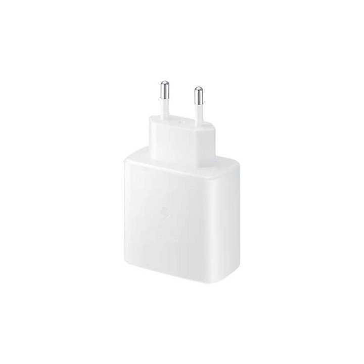 מטען קיר Samsung  USB-C עם הספק של עד 45W בצבע לבן