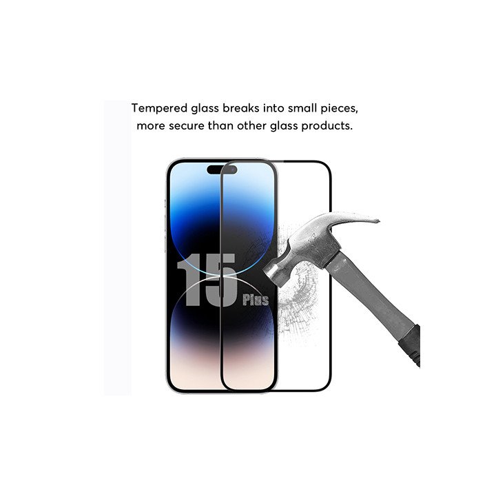 מגן מסך זכוכית iPhone 15 Plus Super Mobile בגודל