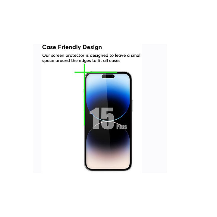 מגן מסך זכוכית iPhone 15 Plus Super Mobile בגודל
